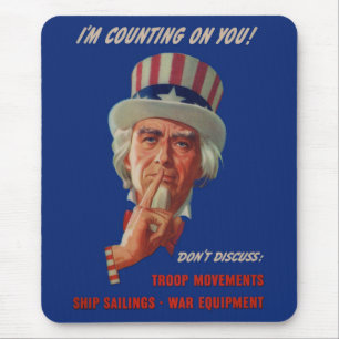 1940s warning from Uncle Sam Mouse Mat