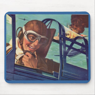 1940s WWII dogfight in the air Mouse Mat