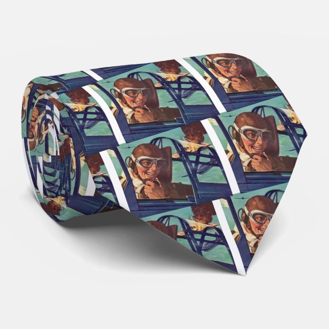 1940s WWII dogfight in the air Tie (Rolled)