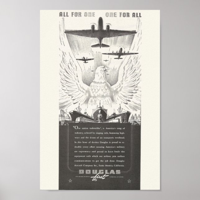 1941 Douglas Aircraft Ad Poster (Front)