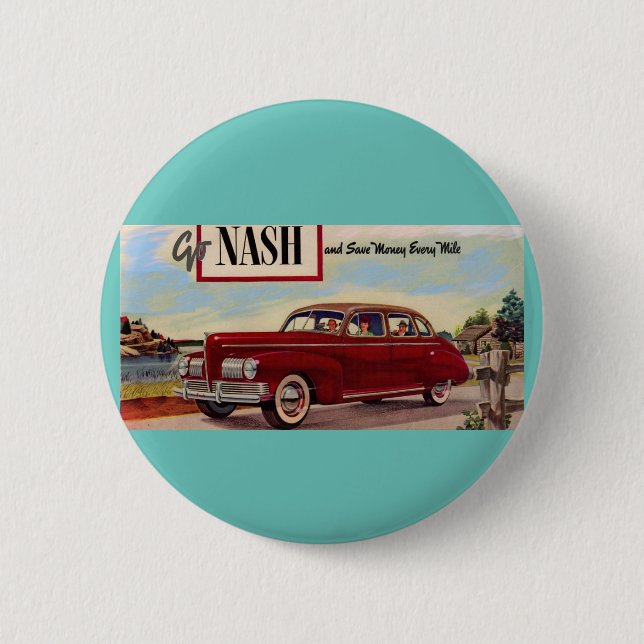 1941 Nash automobile ad 6 Cm Round Badge (Front)