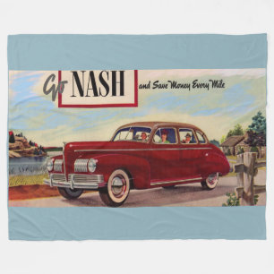 1941 Nash automobile ad Fleece Blanket