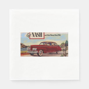 1941 Nash automobile ad Napkin