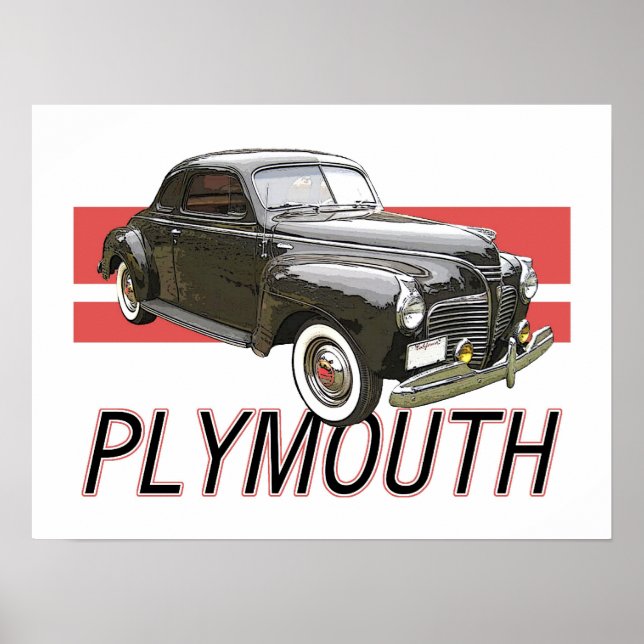 1941 Plymouth coupe with graphic and text. Poster (Front)