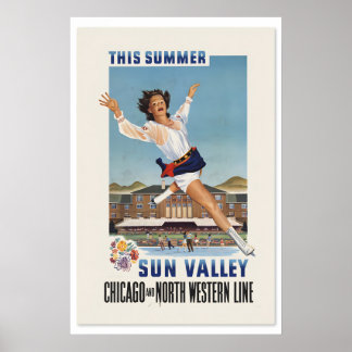 1941 Sun Valley Idaho Winter Sports Poster - Ice