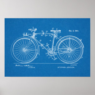 1941 Vintage Bicycle Patent Blueprint Art Print