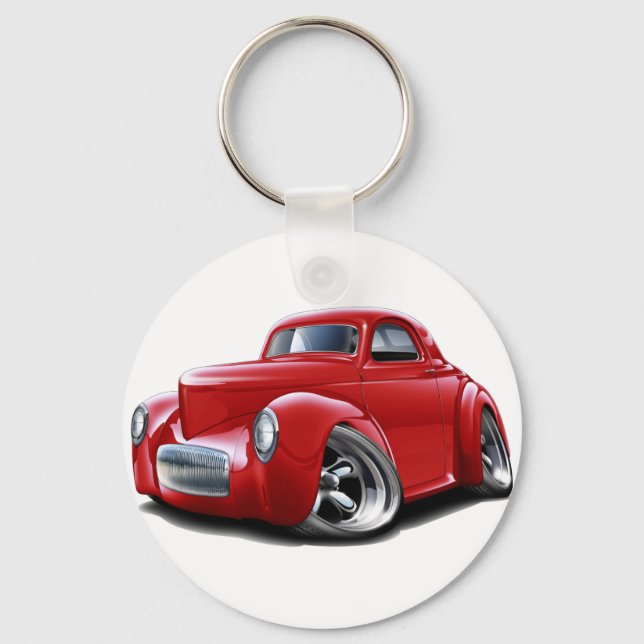 1941 Willys Red Car Key Ring (Front)
