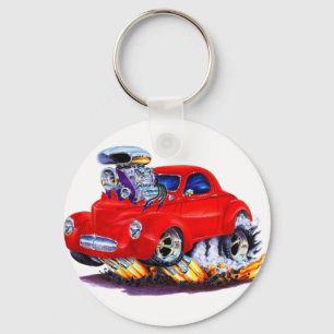1941 Willys Red Car Key Ring