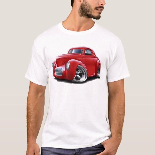 1941 Willys Red Car T-Shirt (Front)