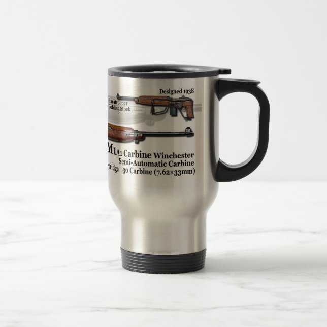 1941 Winchester M1A1 Carbine Battle Rifle Travel Mug (Right)