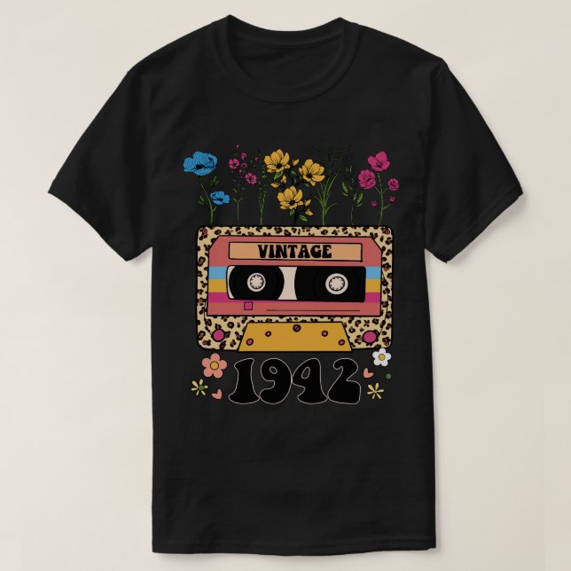 1942 Birthday Birthday Gift Vintage flower T-Shirt (Design Front)