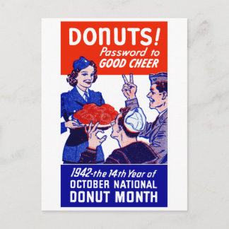 1942 Doughnut Month Postcard