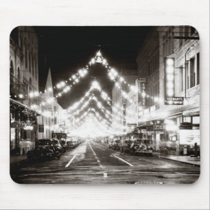 1942 Honolulu's Fort Street at Night Mouse Mat