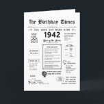 1942 The Year You Were Born Birthday Card<br><div class="desc">Step into the past with our captivating 1942 birthday card! Overflowing with captivating facts and significant moments, it's a journey through history meticulously crafted for your special day. This birthday card, designed to make your celebration truly unforgettable, is packed with intriguing details and vivid glimpses of life during that era....</div>