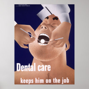 1942 Vintage Navy Dental Health Poster