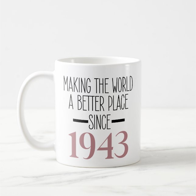 1943 Birthday Coffee,80th Birthday Gifts For Women Coffee Mug (Left)