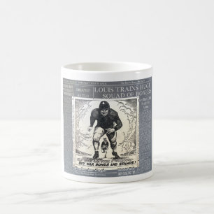 1943 PATRIOTIC WWII ILLUSTRATION COFFEE MUG