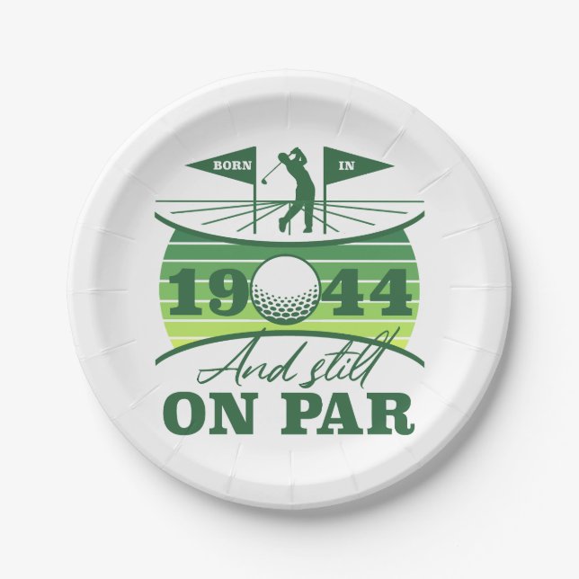 1944 80th Birthday Golf Humour Paper Plate (Front)