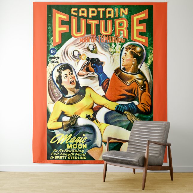 1944 Captain Future cover print Tapestry (In Situ)