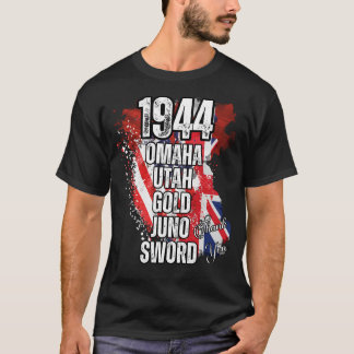 1944 OMAHA UTAH GOLD JUNO SWORD Normandy landings T-Shirt