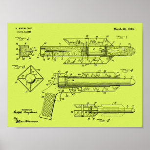 1944 Pistol Rocket Patent Art Drawing Print