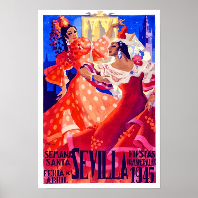 1945 Feria de Sevilla vintage travel Poster (Front)