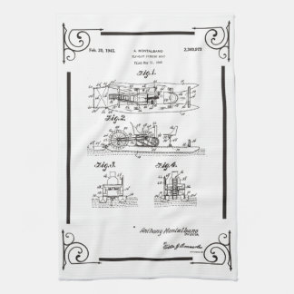 1945 Fly fishihg boat patent drawing Tea Towel