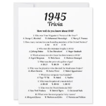 1945 Trivia Game