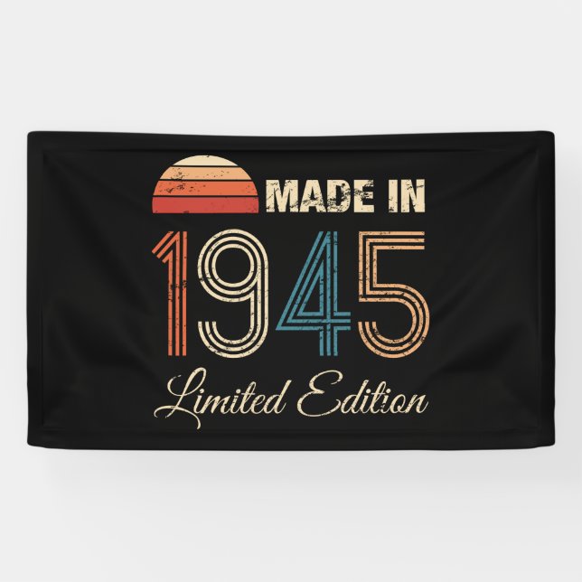 1945 Vintage 80th Birthday Banner (Horizontal)