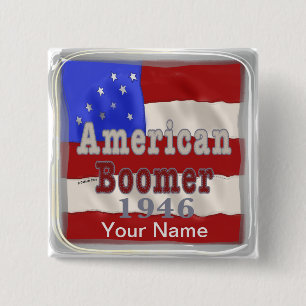 1946 Birthday Baby Boomer  15 Cm Square Badge