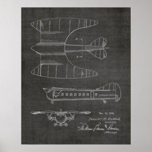 1946 Passenger Aeroplane Patent Art Drawing Print