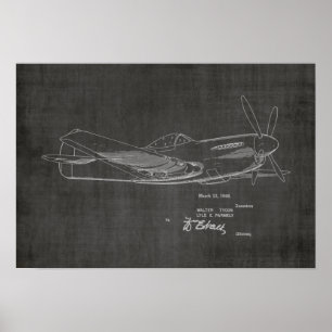 1946 WW2 Aeroplane Patent Art Drawing Print