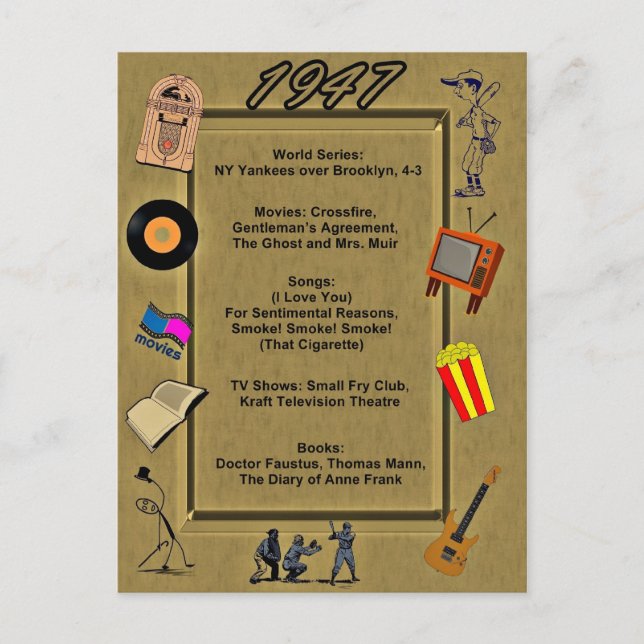 1947 Great Events Birthday Card (Front)