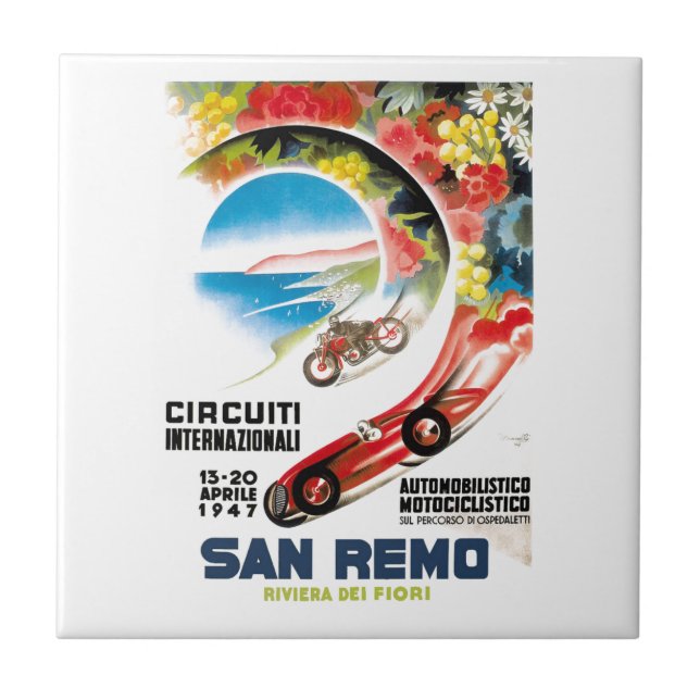 1947 San Remo Grand Prix Race Poster Tile (Front)