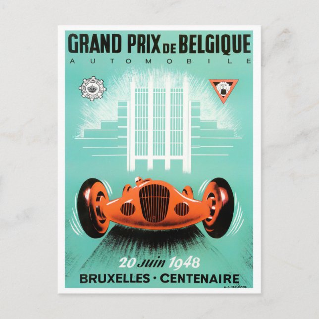1948 Bruxelles Grand Prix vintage racing Postcard (Front)