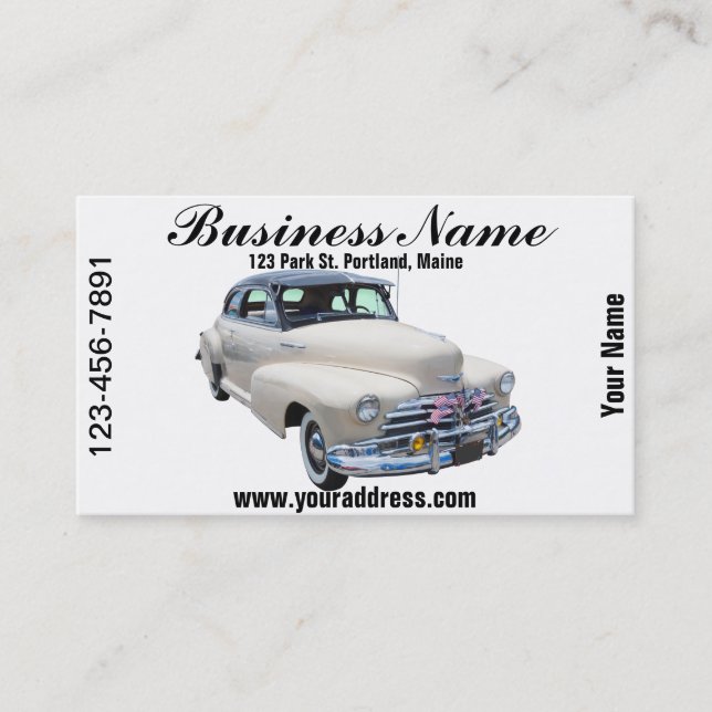 1948 Chevrolet Fleetmaster Antique Car Business Card (Front)