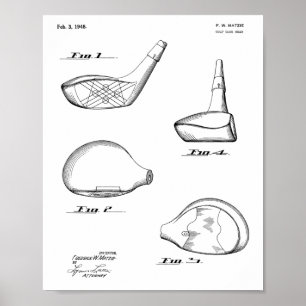 1948 Driver Golf Club Patent Art Drawing Print