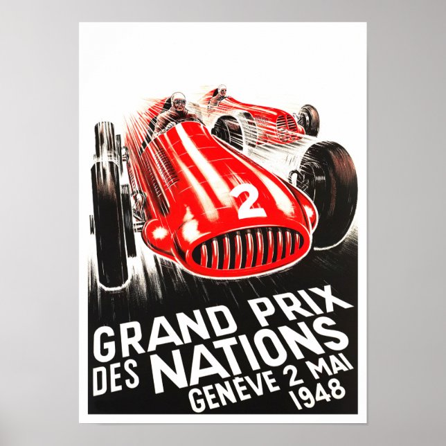 1948 Geneve Nations Grand Prix vintage Poster (Front)