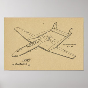 1948 Pusher Aeroplane Patent Art Drawing Print