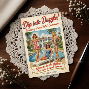 1948 Vintage Aqua Belle Swimwear Advertising Postcard