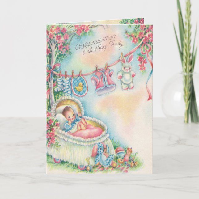 1948 Vintage Baby Congratulations Card (Front)
