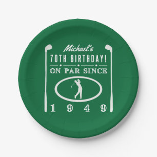 1949 70th Birthday For Golfers Paper Plate
