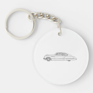 1949 Black and White Buick Dynaflow Acrylic Key Ring