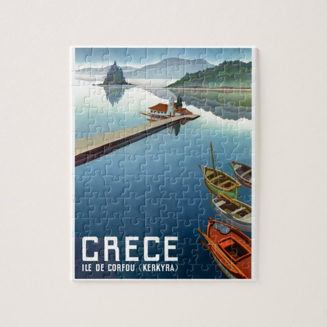 1949 Corfu Greece Travel Poster Jigsaw Puzzle (Vertical)