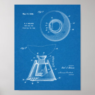1949 Golf Ball Tee Patent Art Drawing Print