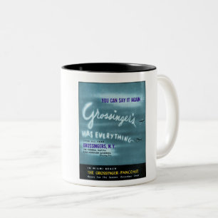 1949 GROSSINGER'S ADVERTISEMENT Two-Tone COFFEE MUG