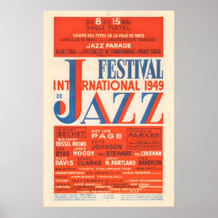 1949 International Jazz Festival jazz poster