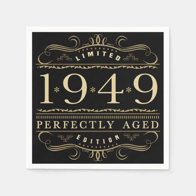 1949 Perfectly Aged 70th Birthday Napkin (Front)