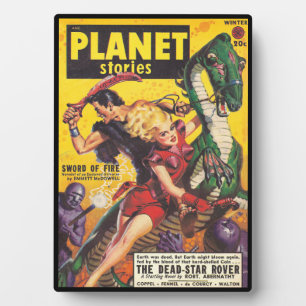 1949 PLANET STORIES PULP MAGAZINE COVER PLAQUE