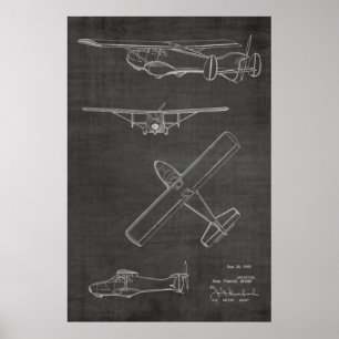 1949 Rear Prop Aeroplane Patent Art Drawing Print